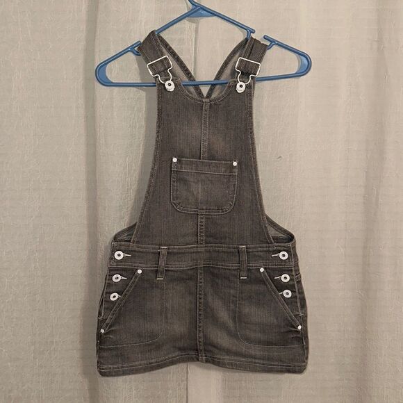 Lee Denim 6 Overall Gray Denim Mini Dress - Picture 1 of 14